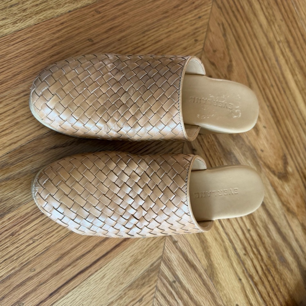 Everlane Woven Leather Mule Loafers Size 6.5 Made in Brazil